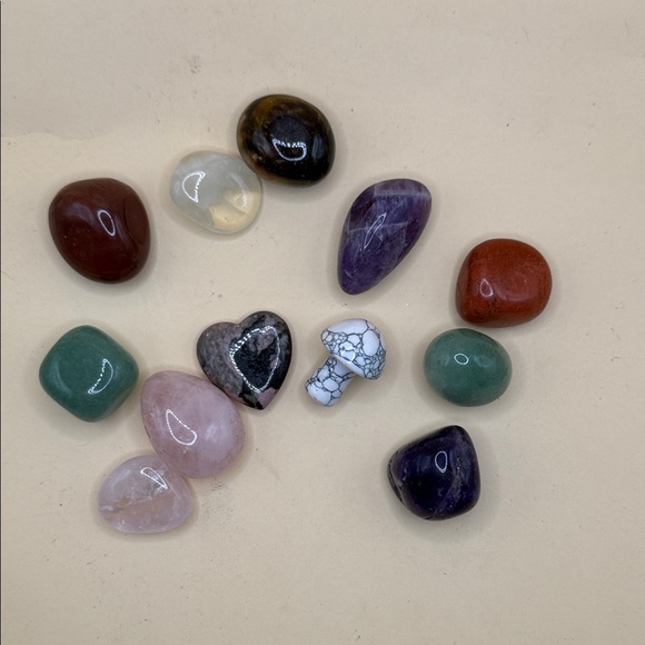 None Other - Mixed Tumbled Gemstone Set - Assorted Colors